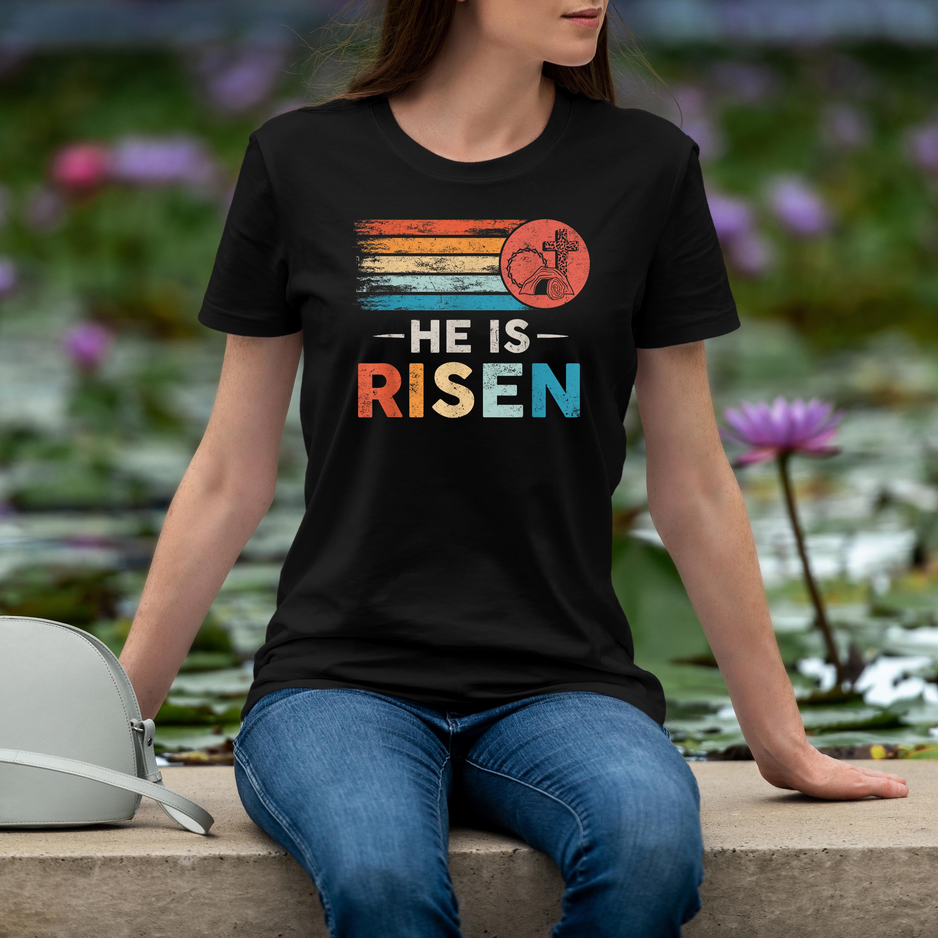 He Is Risen Sun Resurrection Easter Christian Men Women Kids Shirt 